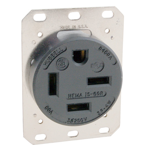 HBL8460A - Kendall - 3 Phase Non-Locking Receptacle and Cover