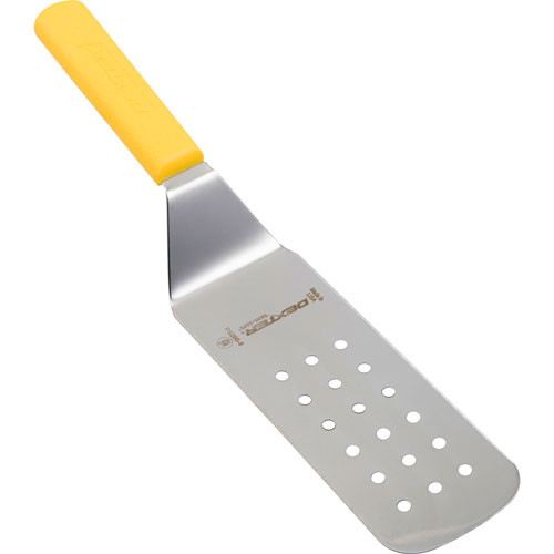 19703Y - Dexter Russell - 8 in x 3 in Yellow Sani-Safe® Perforated Turner