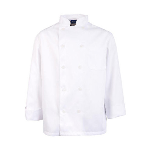 1050M - KNG - Medium Men's White Long Sleeve Chef Coat