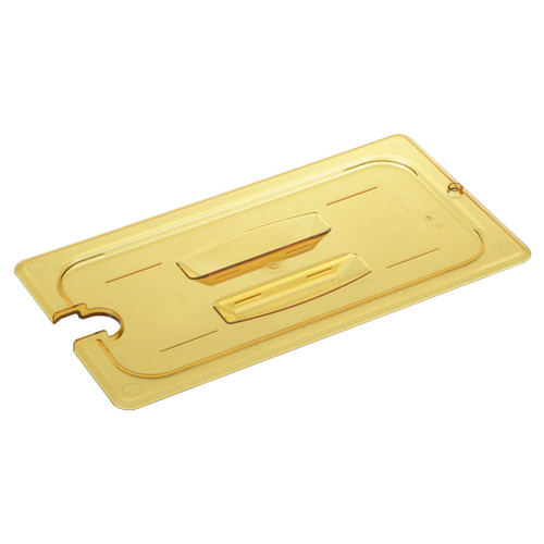 30HPCHN150 - Cambro - 1/3 Size Amber H-Pan™ Handled Notched High Heat Food Pan Cover