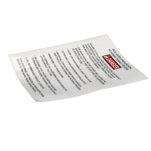 37332 - Henny Penny - Label-BoiloverPrevention, Gm 37332 - Henny Penny - Label-BoiloverPrevention, Gm