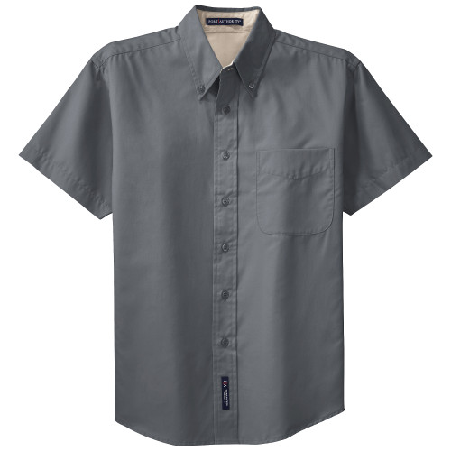 1170STGXL - KNG - XL Steel Grey Men's Short Sleeve Dress Shirt