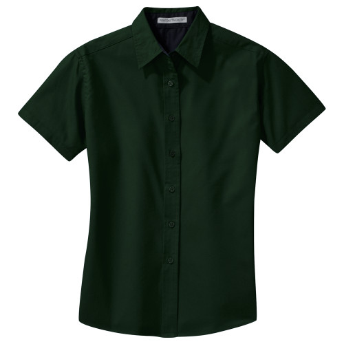 1182FGN4XL - KNG - 4XL Dark Green Women's Short Sleeve Dress Shirt