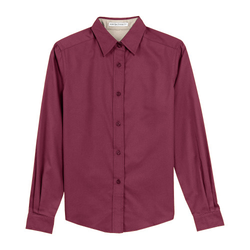 1184BRG3XL - Port Authority - 3XL Burgundy Women's Long Sleeve Dress Shirt