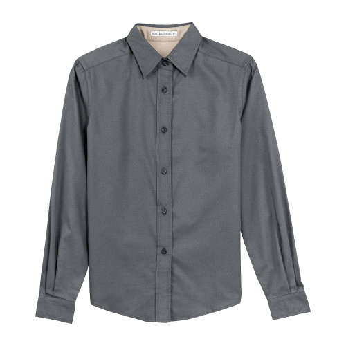 1184STG4XL - KNG - 4XL Steel Grey Women's Long Sleeve Dress Shirt