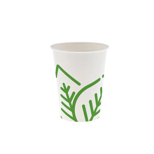 W-HC-12 - Amercare - 12 oz PLA Lined Compostable White Hot Cup