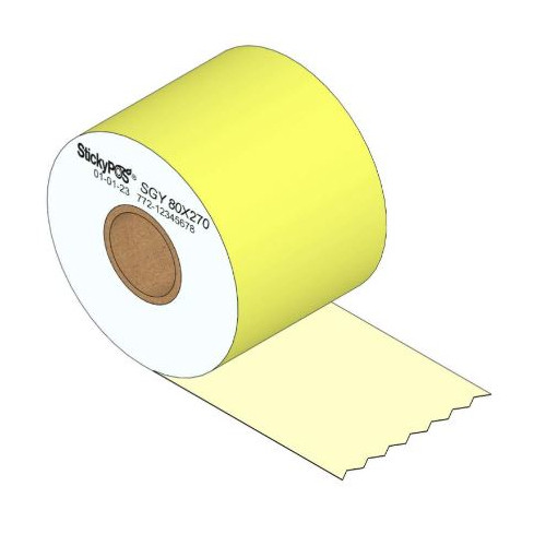 StickyPOS - SGY 80x270 (18) - 8 mm x 270 ft Yellow Receipt Paper Roll