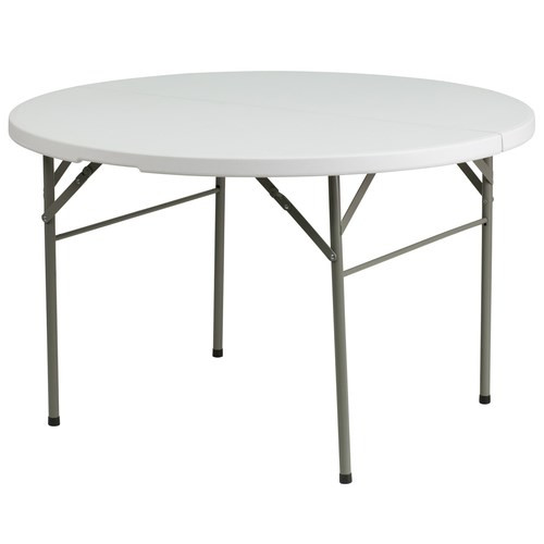 DAD-122RZ-GG - Flash Furniture - 4 ft Round Bi-Fold Granite White Plastic Table
