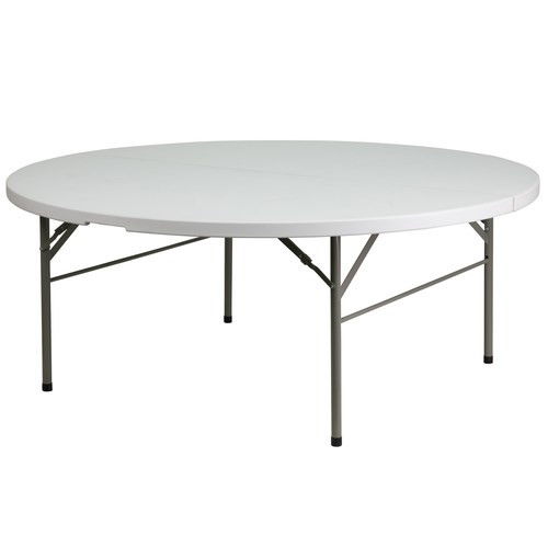 DAD-183RZ-GG - Flash Furniture - 6 ft Round Bi-Fold White Plastic Table