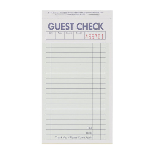 KNG - 3142 - 2 Part Stapled Guest Checks