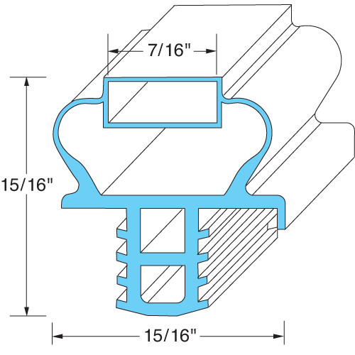 12 3/8 in x 24 7/8 in Drawer Gasket Replaces Delfield 1702503