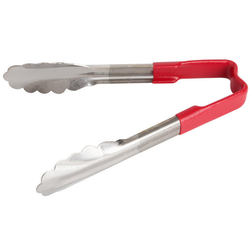 4780640 - Vollrath - 6 in Stainless Steel Red Handle Tongs