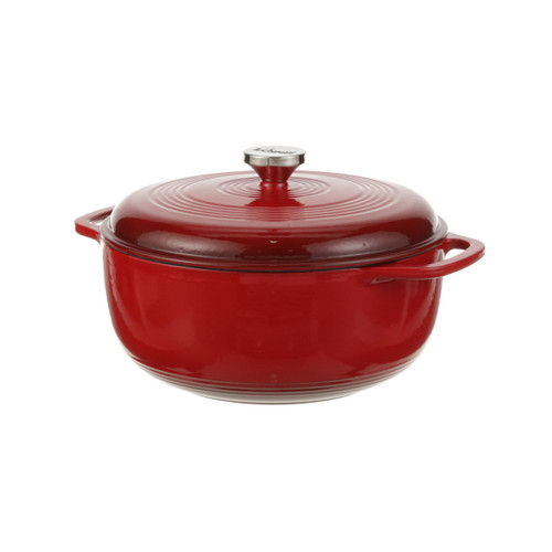 Lodge - EC6D43 - Red Enameled 6 Qt Cast Iron Dutch Oven