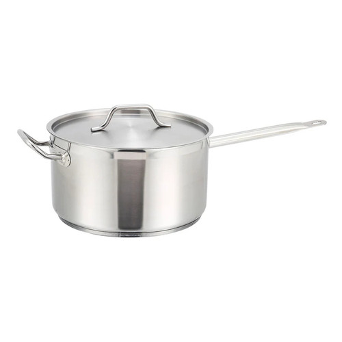 Winco - SSSP-10 - 10 qt Induction Ready Stainless Steel Sauce Pan with Helper Handle