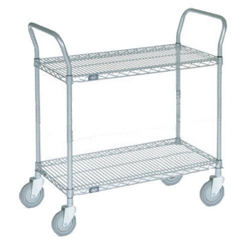 86341 - Franklin - 24 in x 36 in 2-Tier Chrome Wire Cart 86341 - Franklin - 24 in x 36 in 2-Tier Chrome Wire Cart