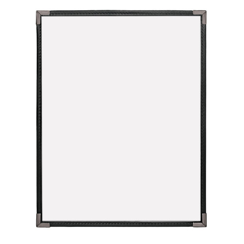 3970BLKSLV - KNG - 8 1/2 in x 14 in Single Black and Silver Menu Cover