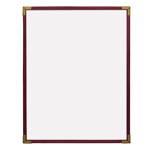 3970BRGGLD - KNG - 8 1/2 in x 14 in Single Burgandy and Gold Menu Cover 3970BRGGLD - KNG - 8 1/2 in x 14 in Single Burgandy and Gold Menu Cover