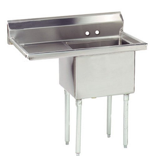 FE-1-1620-18L-X - Advance Tabco - 16 in x 20 in x 12 in 1 Compartment Sink w/ Left Drainboard