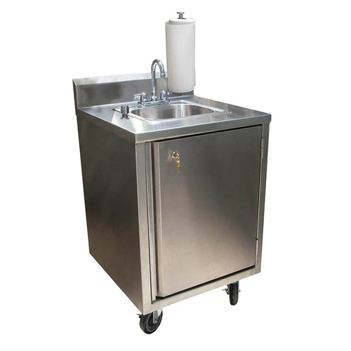 Bk Resources - MHS-2424-C-BKD - S/S Cold Mobile Hand Sink w/ Standard Faucet