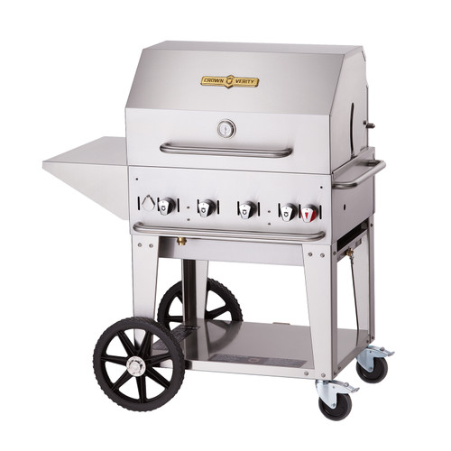 CV-MCB-30PKG-NG - Crown Verity - Mobile 30 in NG Charbroiler w/Accessories