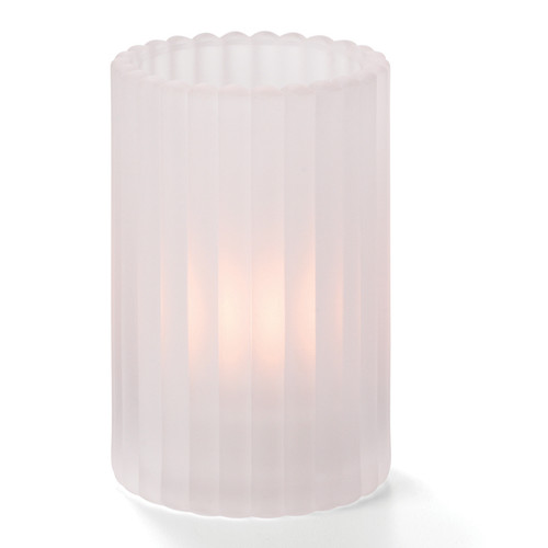 1502SC - Hollowick - Satin Crystal Vertical Rod Cylinder Lamp