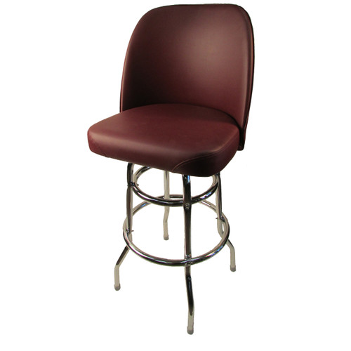 SL2134-WINE - Oak Street Mfg - Wine Bucket Seat Barstool w/Chrome Frame