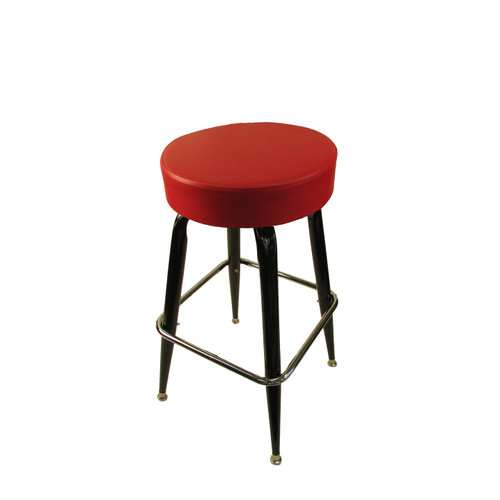 SL2135-RED - Oak Street Mfg - Red Button Top Stool w/Bucket Frame