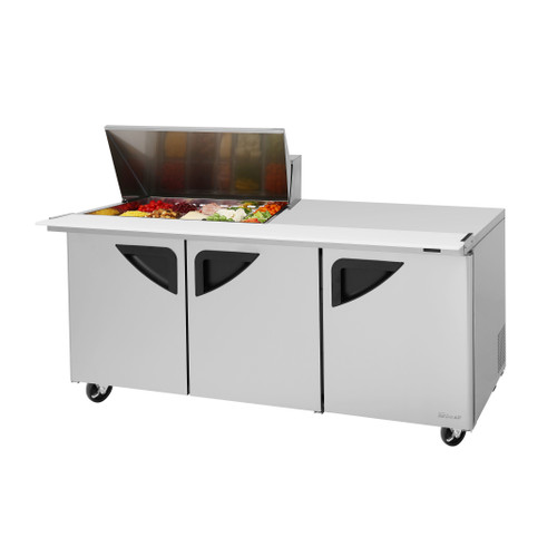 Turbo Air - TST-72SD-15M-N - 72 in 3 Door Super Deluxe Mega Top Sandwich Prep Table
