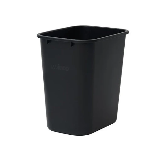 Winco - PWR-28K - 28 qt Black Trash Can