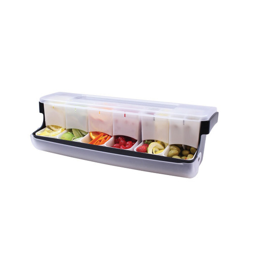 Tablecraft - BCD6000 - 20 1/8 in x 6 1/2 in x 6 3/8 in First In, First Out Garnish Station™ Bar Condiment Holder