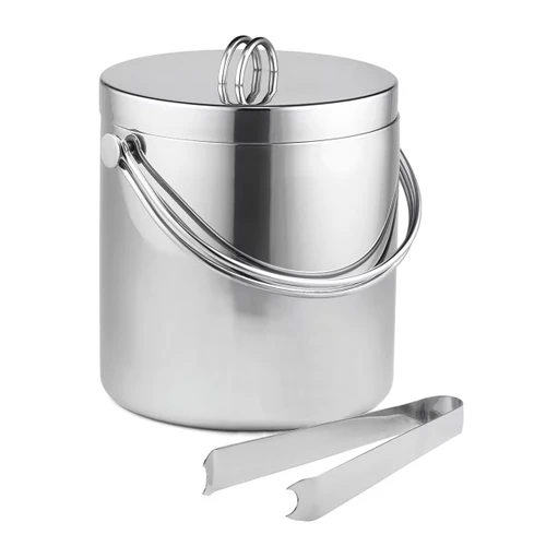 Tablecraft - H303 - Stainless Steel Double Wall Ice Bucket with Tongs