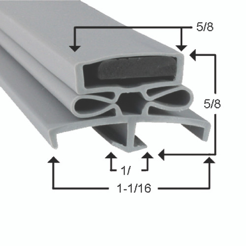8143138 - Mavrik - 32 1/2 in x 77 1/2 3-Sided Gray PVC Gasket