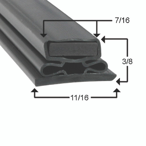 8146472 - Mavrik - 28 1/4 in x 59 3/4 in 4 Sided Black PVC Gasket