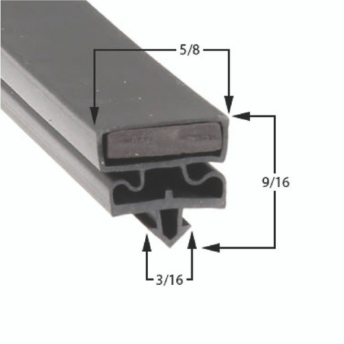 8146693 - Mavrik - 35 in x 78 1/2 in 3 Sided Black PVC Gasket