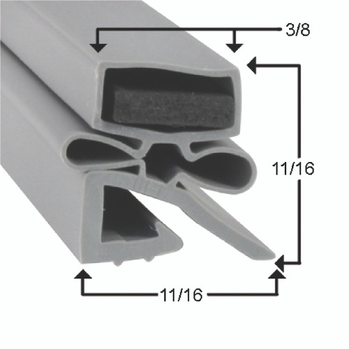 8146750 - Mavrik - 13 1/8 in x 24 1/2 in 4 Sided Gray PVC Gasket