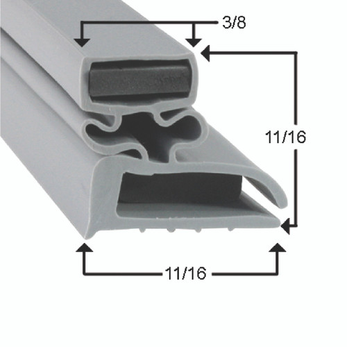 8146790 - Mavrik - 10 in x 21 1/8 in 4 Sided Gray PVC Gasket