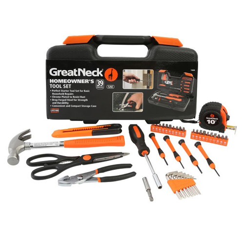 Great Neck - 73802 - 39 Piece Homeowners Tool Set