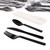 4KP405B - Royal Paper - Wrapped Black Disposable Plastic Cutlery Set