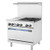 TARG-12G4B - Turbo Air - 36 in 4-Burner Radiance Series Gas Range w/ Griddle and Standard Oven