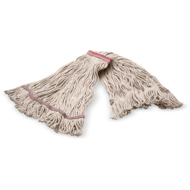 MILINBABY Carlisle 369423B00 4-Ply Large Natural Looped-End Mop W/Red Band