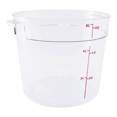 Cambro Camwear RFSCW6135 – Runder Lebensmittelbehälter 6 Qt (5,7 L) Aus Polycarbonat, Klar