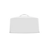 Cake Cover Acrylic Flat Top Chrome Handle 30x14