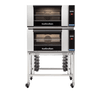 Turbofan E27T2/2C - Full Size Electric Convection Ovens Touch Screen Control Double Stacked on a Stainless Steel Base Stand