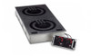 CookTek MCD2502F Drop-In Front to Back Double Hob Rotary-DIal Control Induction Cooktop - 20 Amp