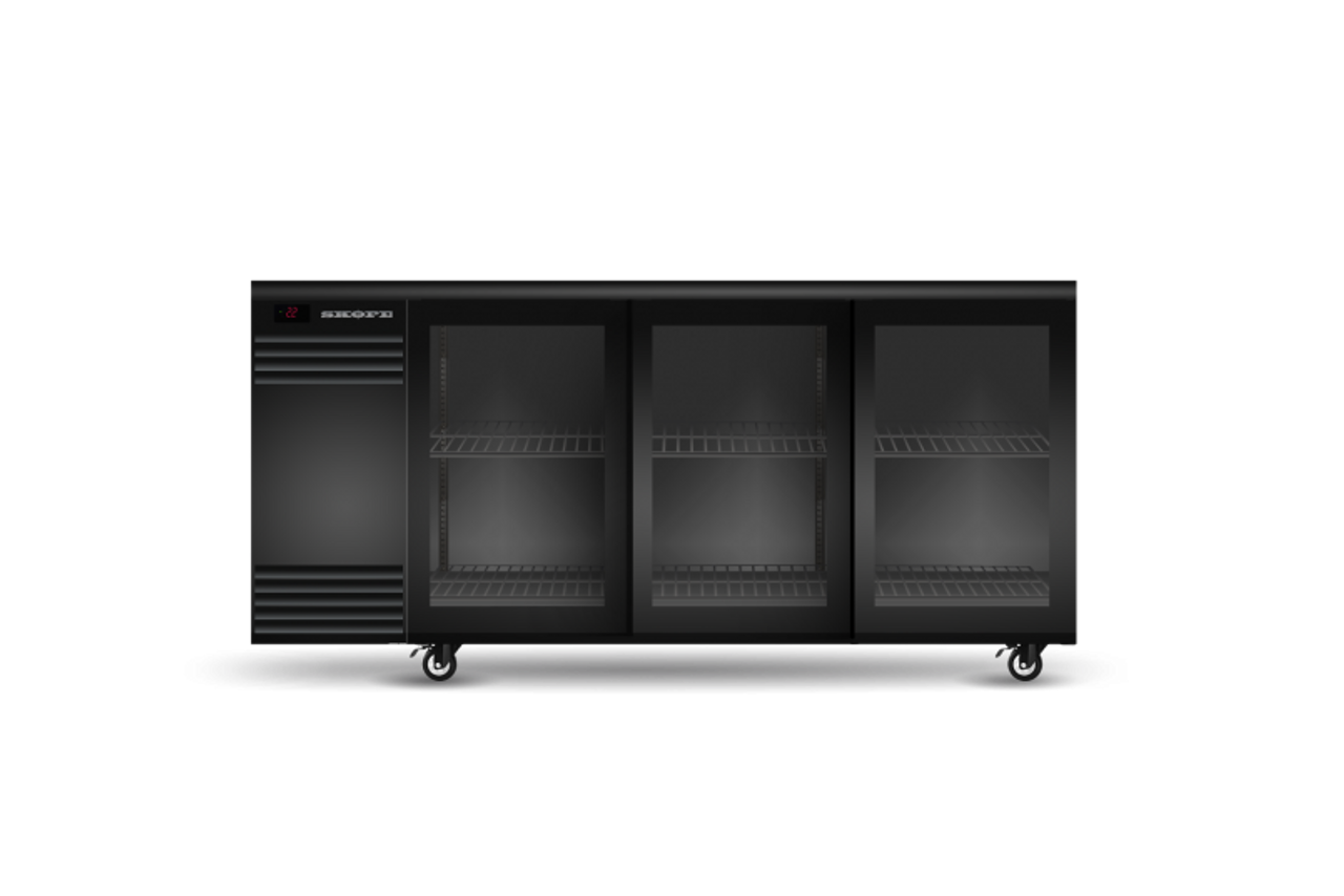 Skope BB.3.GSL BackBar 3 Glass Sliding Door Fridge - White - Special Order