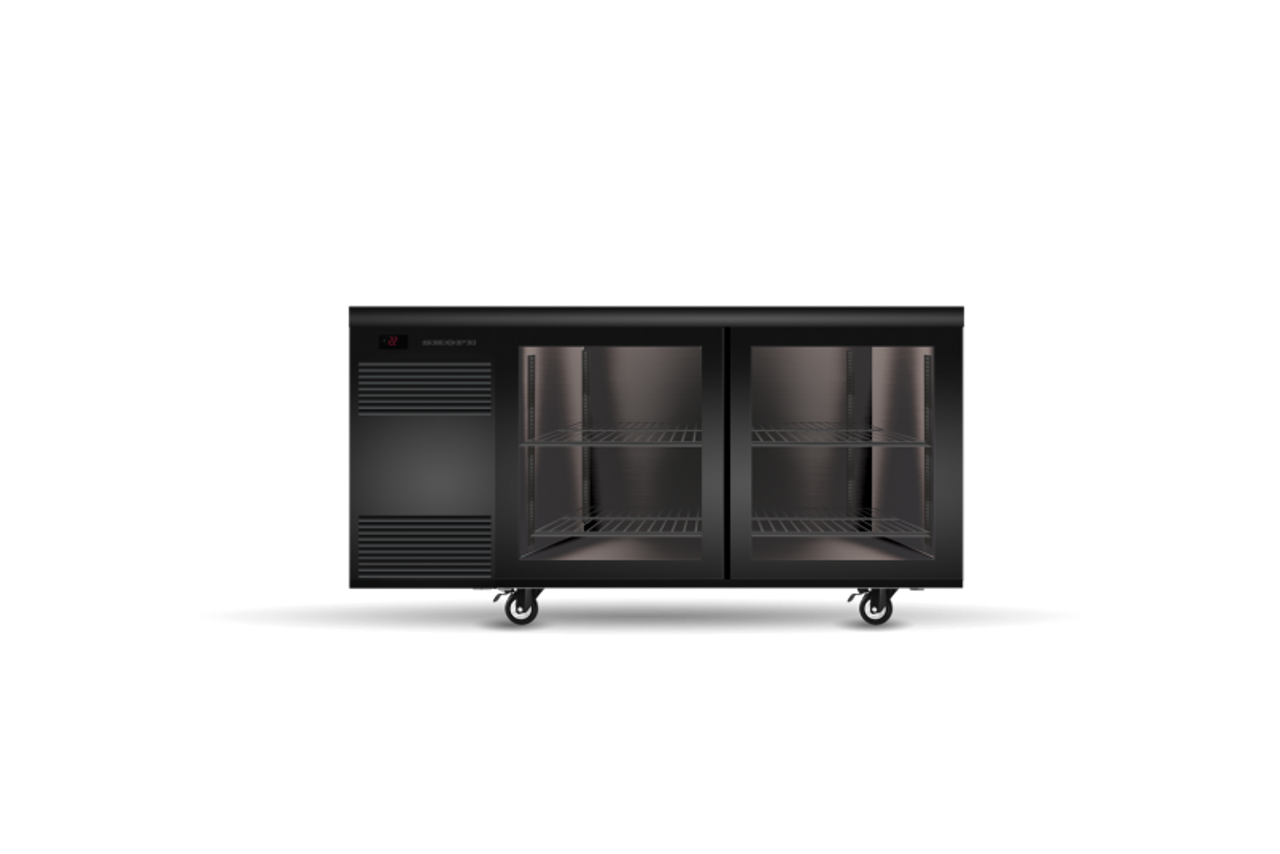 Skope CL.2.GSL BackBar 2 Glass Sliding Door CounterLine Fridge - White - Special Order
