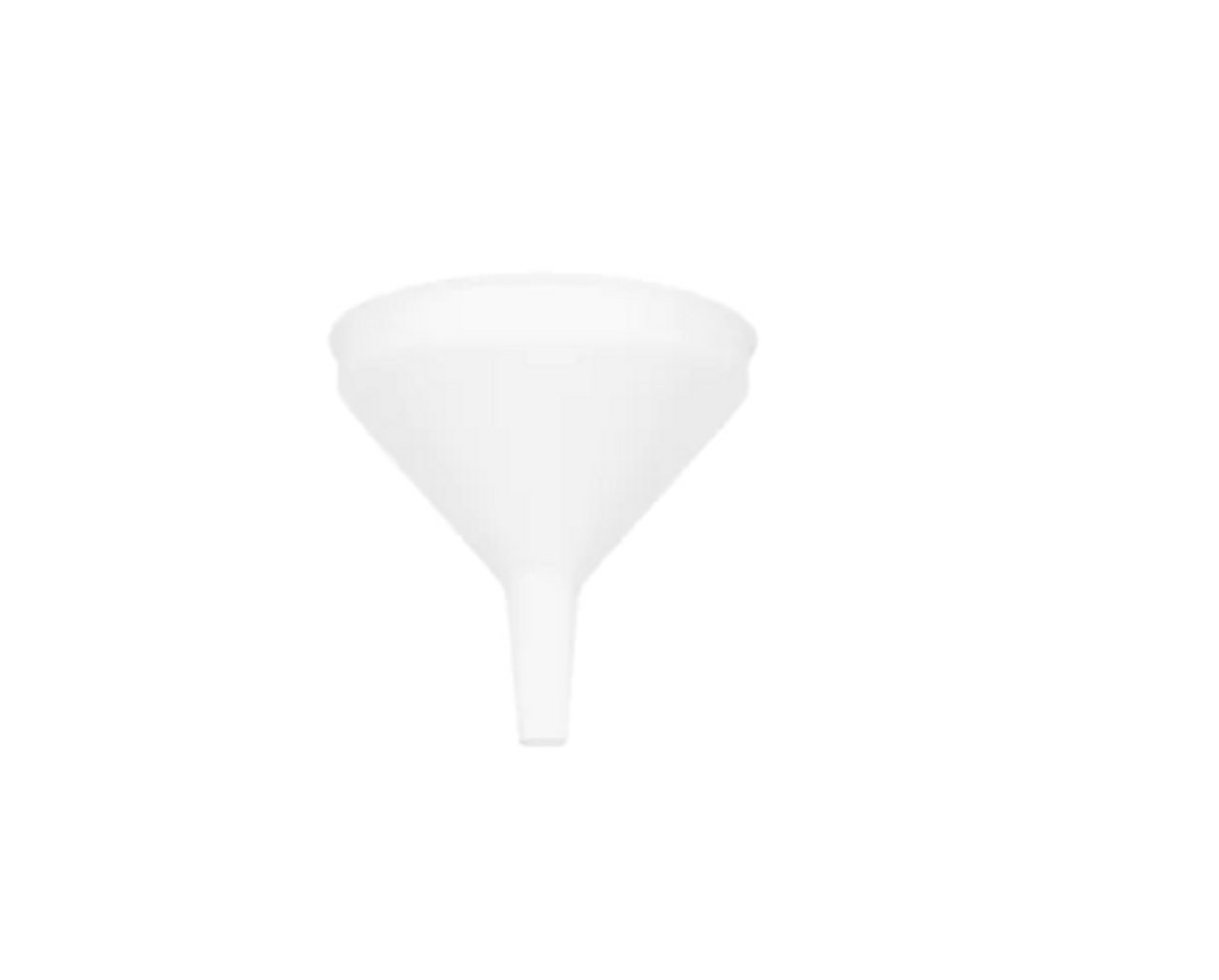 High quality white polypropylene heat resistant funnel.  Diameter 12cm, Height 12.5cm. Food Safe.