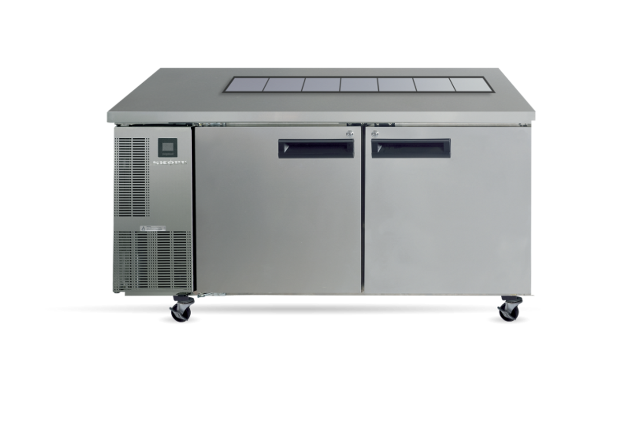PG500Prepr Pegasus 2 Solid Door 2/1 Preparation GN Fridge Remote - Stainless Steel