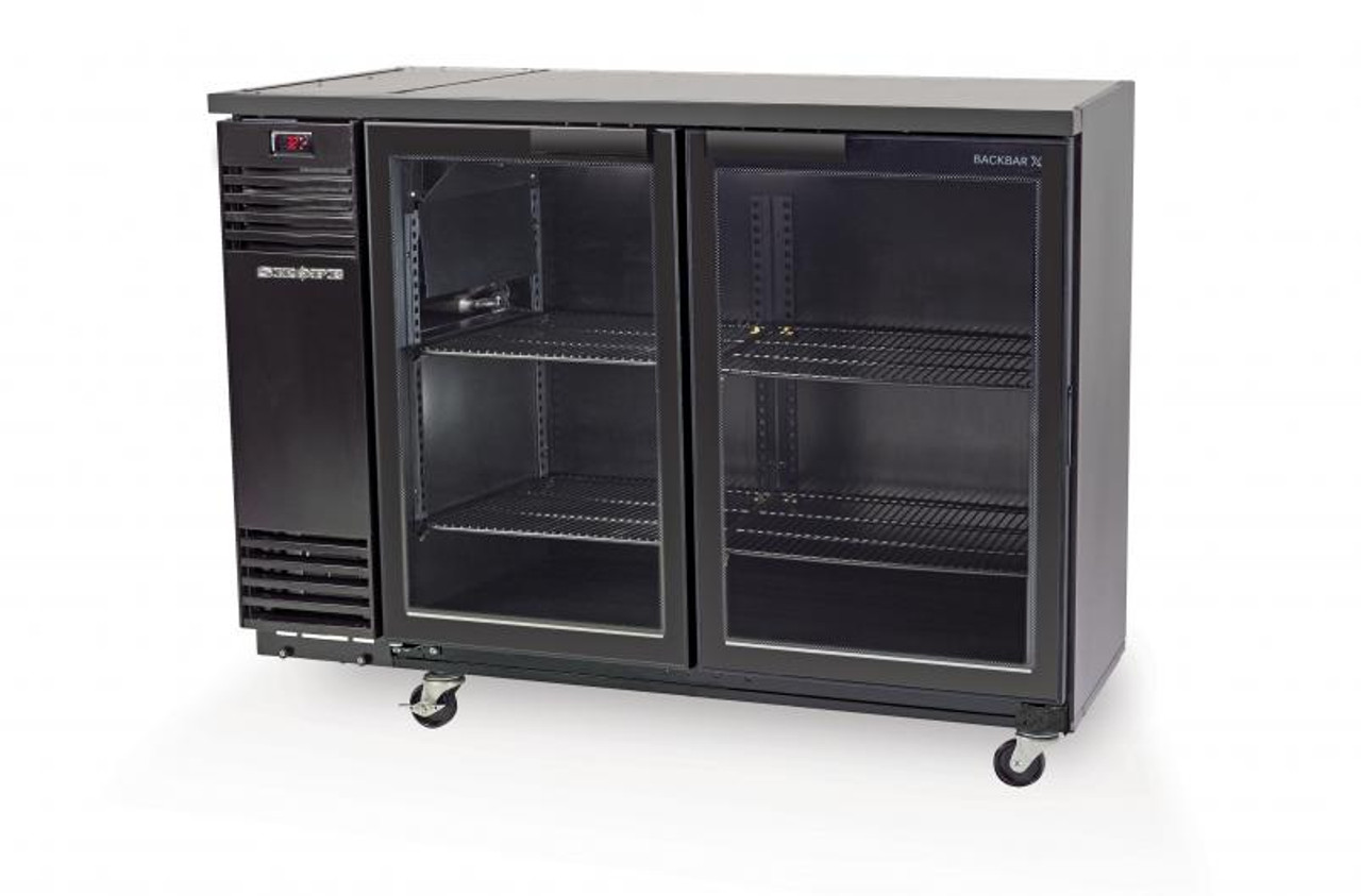 BB380Xr-2SW Backbar X 2 Glass Swing Door Fridge Remote - Black