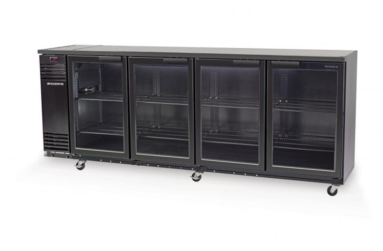 BB780Xr-4SW Backbar X 4 Glass Swing Door Fridge Remote - Stainless Steel